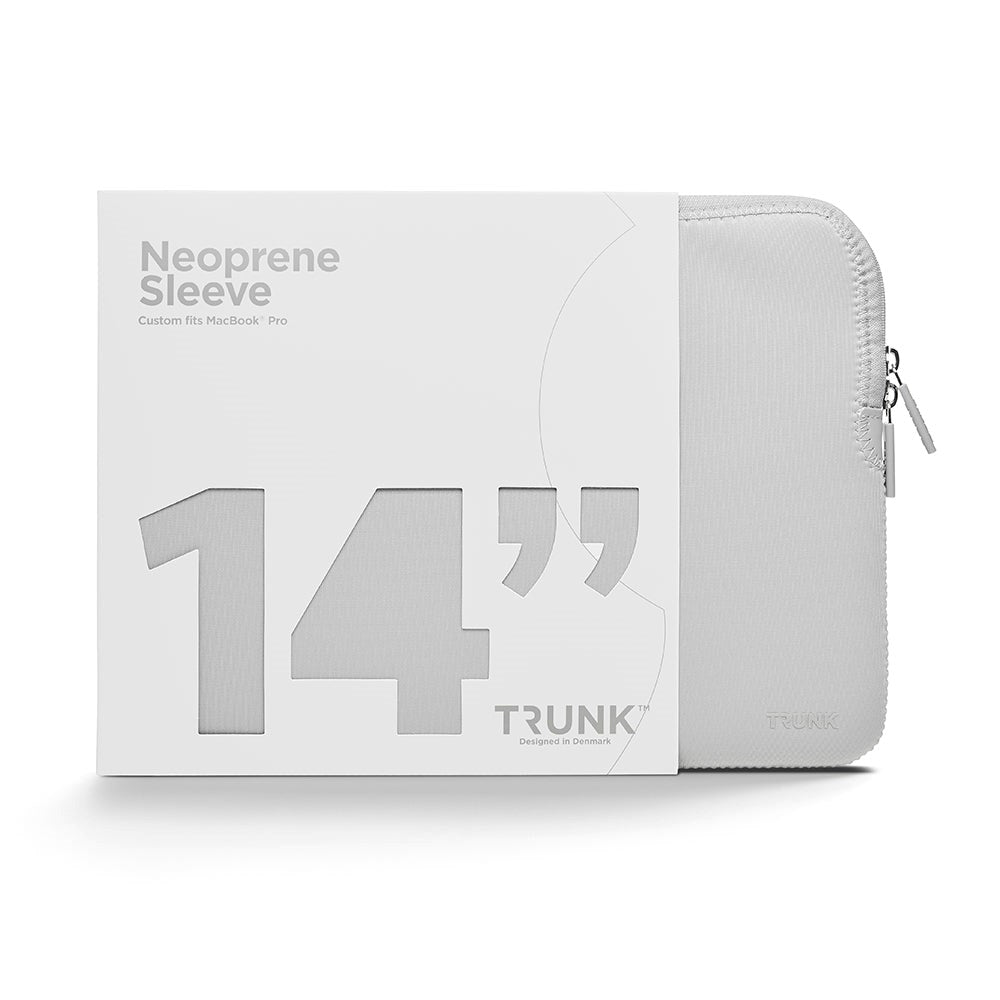 Trunk Neopren Sleeve för MacBook 14" (32,8 x 23,5 x 2 cm) - Silver Cloud