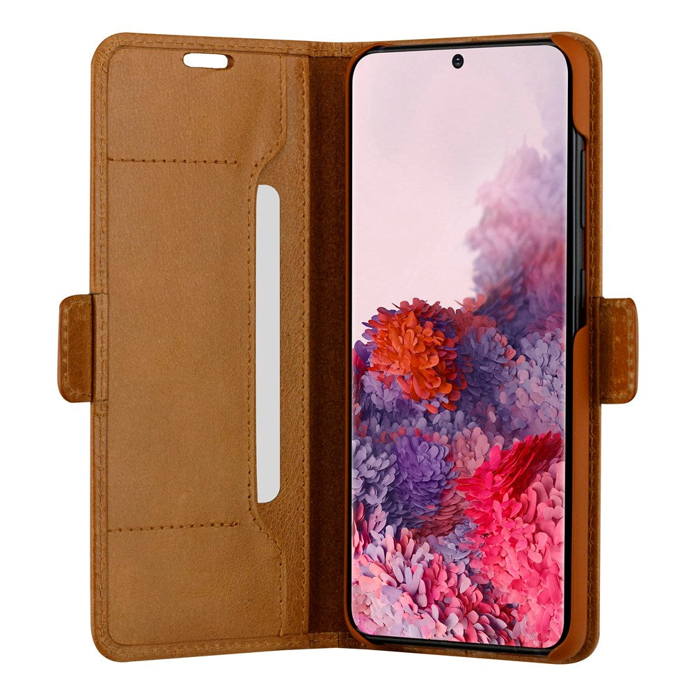 Samsung Galaxy S20 dbramante1928 Copenhagen Slim Äkta Läder Flip Fodral m. Plånbok - Tan