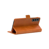 Samsung Galaxy S21 FE dbramante1928 Copenhagen Slim Äkta Läder Flip Fodral m. Plånbok - Tan