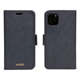 iPhone 11 Pro Max dbramante1928 New York 2-i-1 Äkta Läder Flip Fodral - Night Black