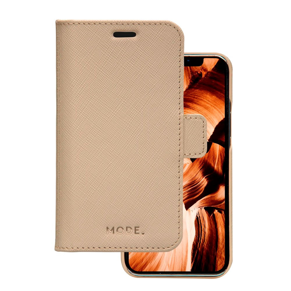 iPhone 12 Mini dbramante1928 New York 2-i-1 Äkta Läder Flip Fodral - Sahara Sand