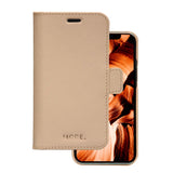 iPhone 12 Mini dbramante1928 New York 2-i-1 Äkta Läder Flip Fodral - Sahara Sand