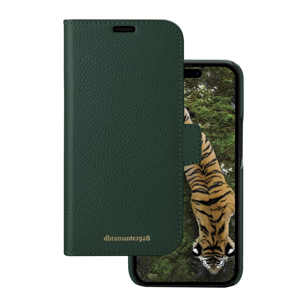 iPhone 15 Plus dbramante1928 New York 2-i-1 Äkta Läder Flip Fodral - Evergreen