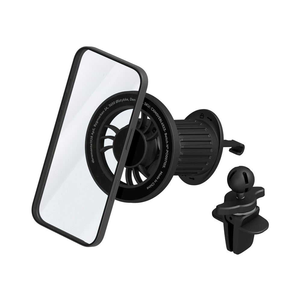 dbramante1928 Magnetisk Mobilhållare för Bil - Ventilationsfäste - MagSafe Kompatibel - Svart
