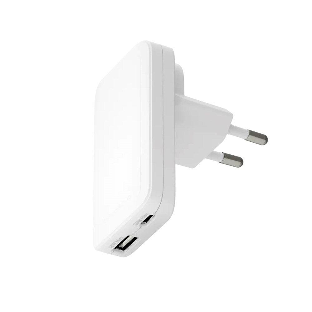 dbramante1928 Slim Väggladdare m. 1x USB-C 20W & 1x USB-A 18W - Vit