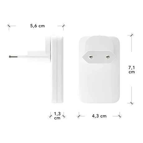 dbramante1928 Slim Väggladdare m. 1x USB-C 30W & 1x USB-A 30W - Vit