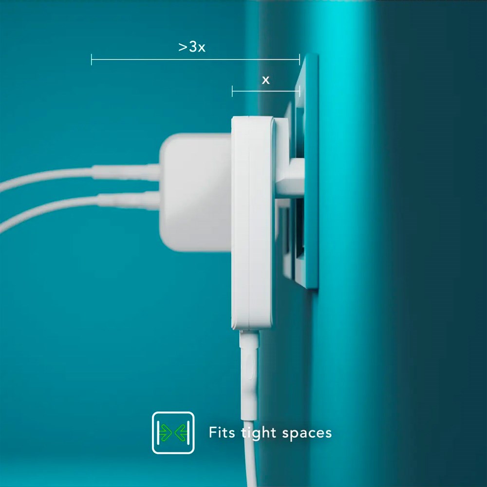 dbramante1928 Slim Väggladdare m. 1x USB-C 45W & 1x USB-A 30W - Vit