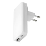 dbramante1928 Slim Väggladdare m. 1x USB-C 65W & 1x USB-A 30W - Vit