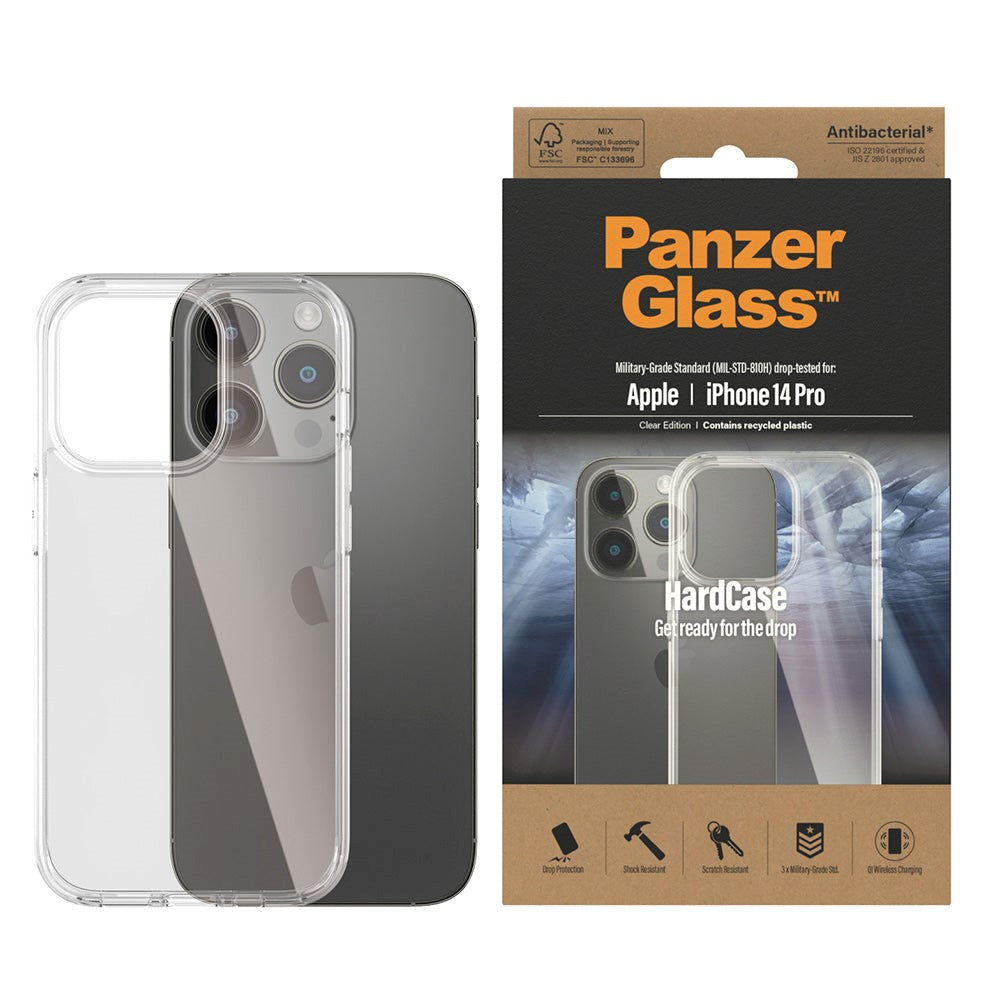 iPhone 14 Pro PanzerGlass HardCase Skal - Antibakteriellt - Transparent