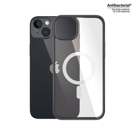 iPhone 14 Plus PanzerGlass ClearCase Skal - Antibakteriellt - MagSafe-kompatibelt - Svart Kant