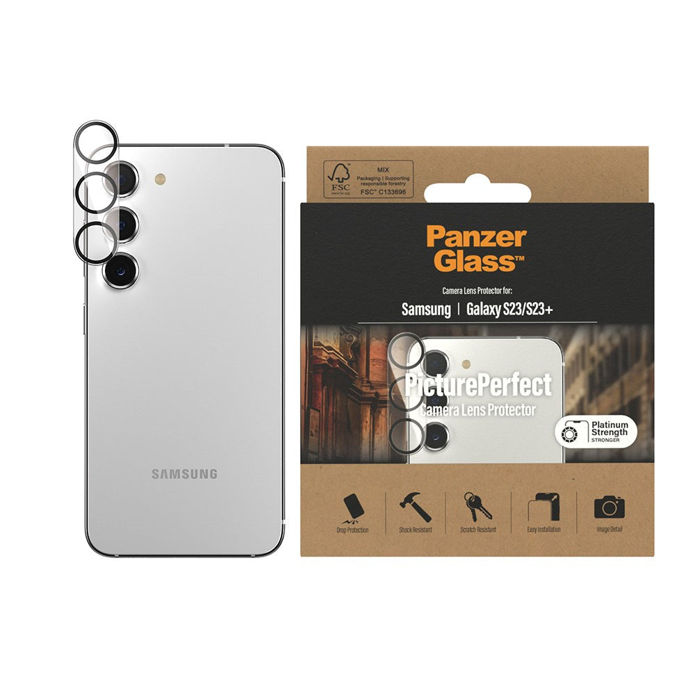 Samsung Galaxy S23 / S23+ (Plus) PanzerGlass PicturePerfect Kameralinsskydd - Transparent / Svart