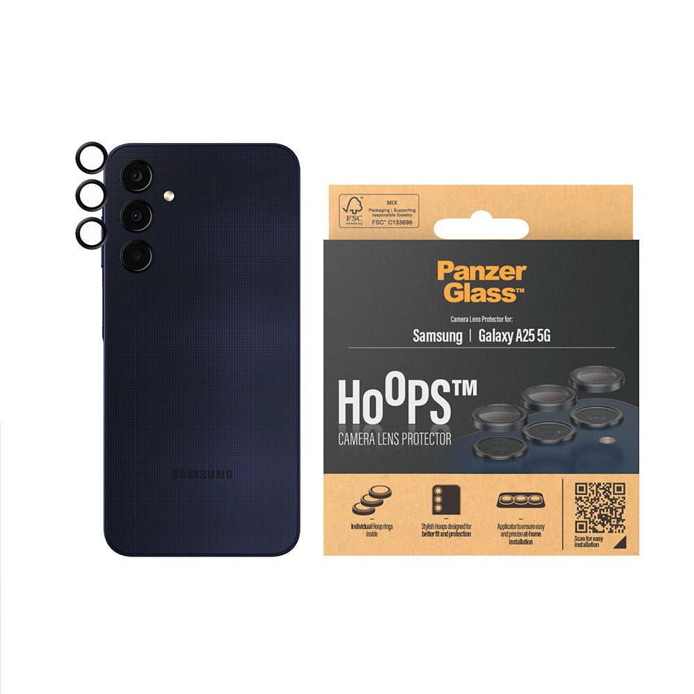 Samsung Galaxy A25 (5G) PanzerGlass Hoops - Kameraskydd - Transsparent / Svart