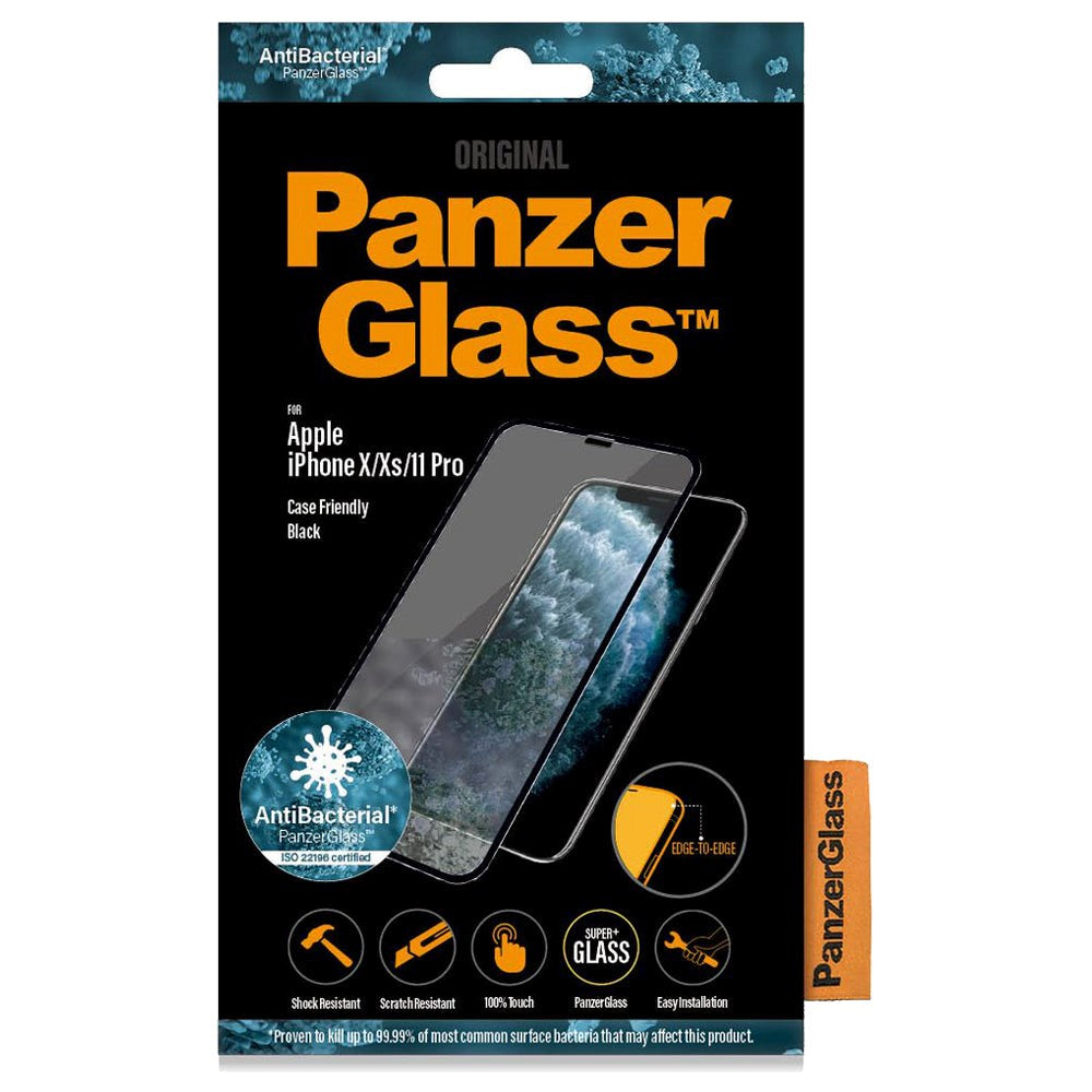 iPhone 11 Pro / XS / X PanzerGlass Skärmskydd - Skalvänligt - Svart