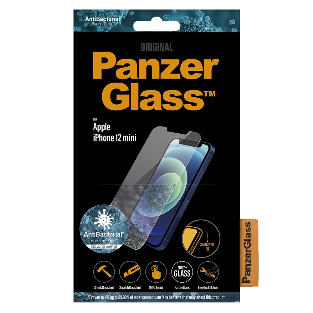 iPhone 12 Mini PanzerGlass Skärmskydd - Standard Fit - Antibakteriellt - Transparent