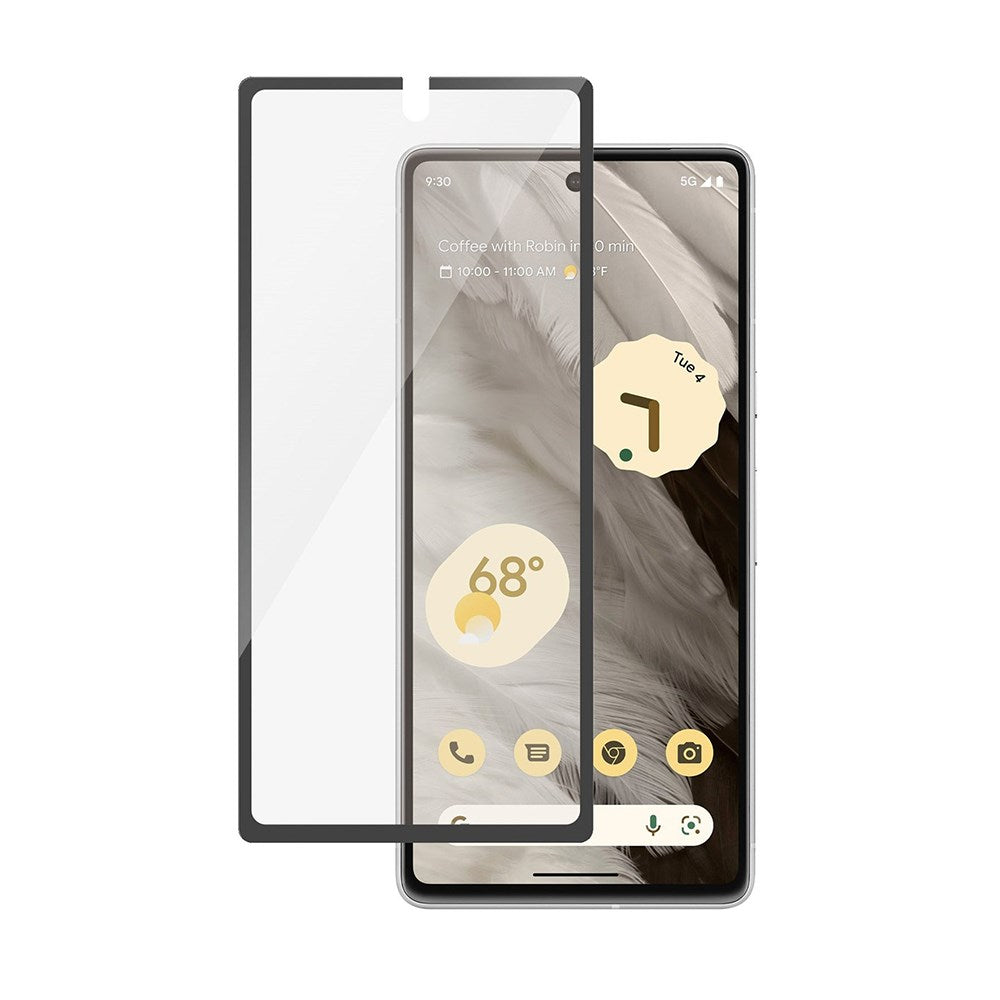 Google Pixel 7A PanzerGlass Ultra Wide Fit Skärmskyddsglas - Platinum Strength - Svart Kant