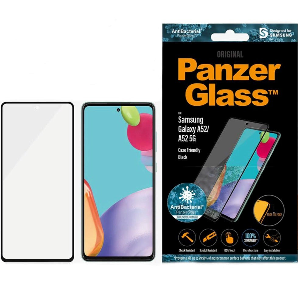 Samsung Galaxy A52S 5G / A52 (4G / 5G) PanzerGlass Antibakteriell kant -till -kant skärmskydd - Fodralvänlig - Black Edge