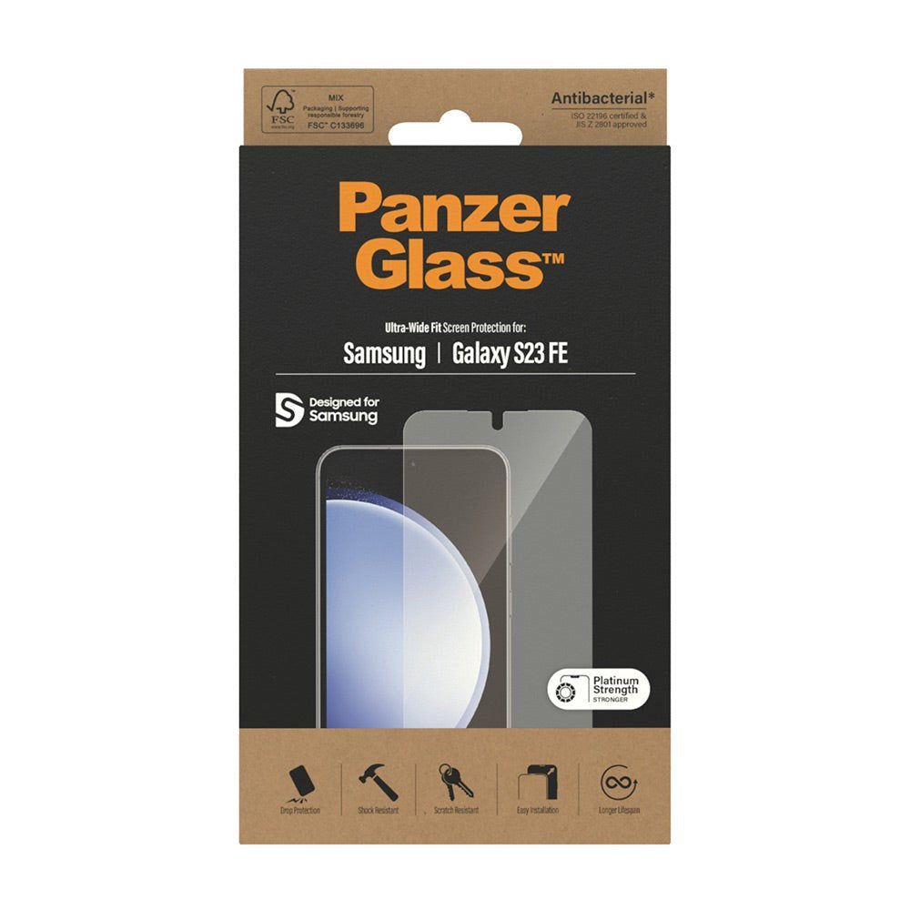 Samsung Galaxy S23 FE PanzerGlass Ultra Wide Fit Skärmskyddsglas - Platinum Strength - Genomskinlig