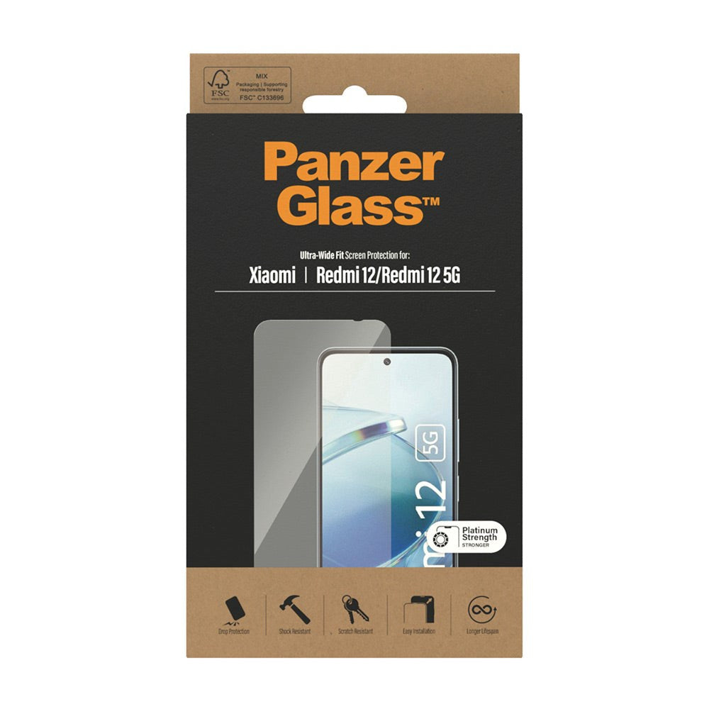 Xiaomi Redmi 12 / 12 (5G) PanzerGlass Ultra Wide Fit Skärmskyddsglas - Platinum Strength - Genomskinlig