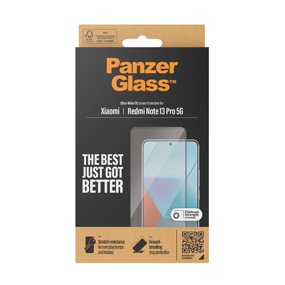 Xiaomi Redmi Note 13 Pro (5G) PanzerGlass Ultra Wide Fit Skärmskyddsglas - Platinum Strength - Svart Kant