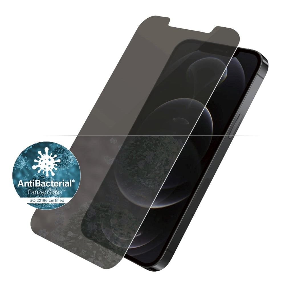 iPhone 12 / 12 Pro PanzerGlass Skärmskydd med Sekretessfilter - Antibakteriellt - Standard Fit - Transparent