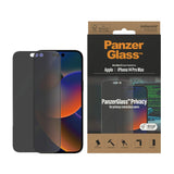 iPhone 14 Pro Max PanzerGlass Ultra Wide Fit Skärmskydd - Antibakteriellt - Privacy Filter - Diamond Strength - Transparent