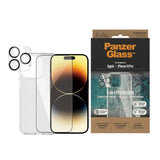 iPhone 14 Pro PanzerGlass 3-i-1 Bundle med EasyAligner - Skärmskydd (UWF) / Skal / Kameraskydd - Transparent