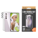 Samsung Galaxy S24+ (Plus) PanzerGlass 3-i-1-Bundle m. EasyAligner - Skärmskydd (UWF) / D3O Bio Hardcase Skal / Hoops Kameraskydd - Transparent / Svart