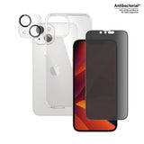 iPhone 14 PanzerGlass 3-i-1 Bundle med EasyAligner - Privacy Skärmskydd (UWF) / Skal / Kameraskydd - Transparent