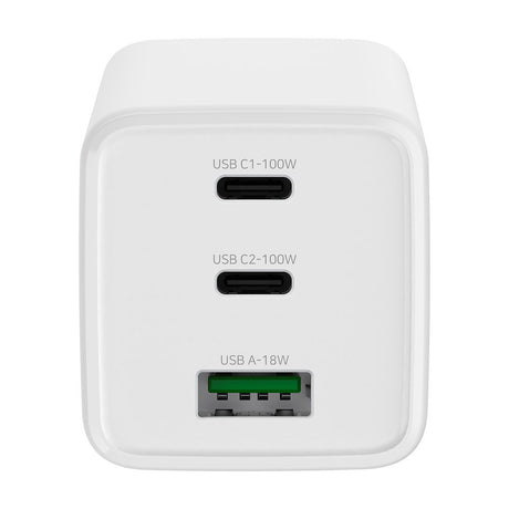 Xceed 100W GaN Väggladdare med 2 x USB-C 1 x USB-A - Vit