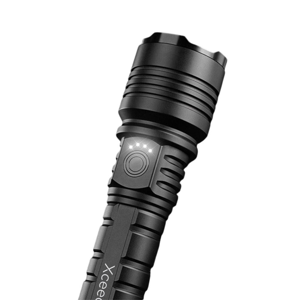 Xceed Torch+ 2-i-1 Ficklampa PowerBank m. USB-A & USB-C - 5000 mAh - Svart