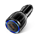 Biladdare Xceed 38 W med USB-C och USB-A - Svart