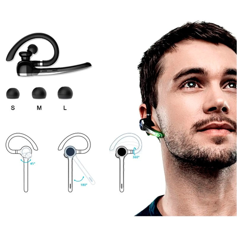 Zmartgear Single In-Ear Bluetooth Headset m. Brusreducering - Grå