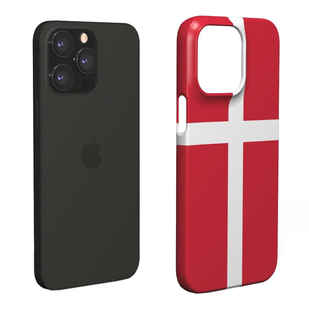 EIDERWOOD iPhone 15 Hårt Plastskal - Danmarks Flagga