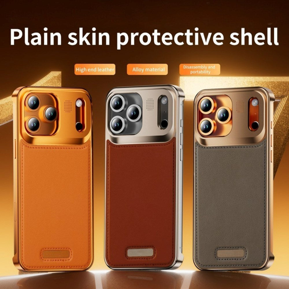 iPhone 17 Pro EIDERWOOD Snyggt Metallskal med Konstläder - Svart