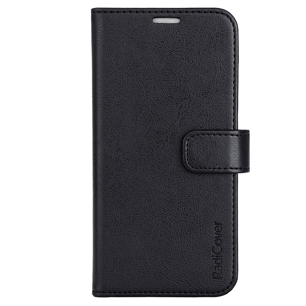 iPhone 15 Pro RadiCover Vegan Leather Flip-fodral - 86 % Strålningsskydd - MagSafe Kompatibel - Svart