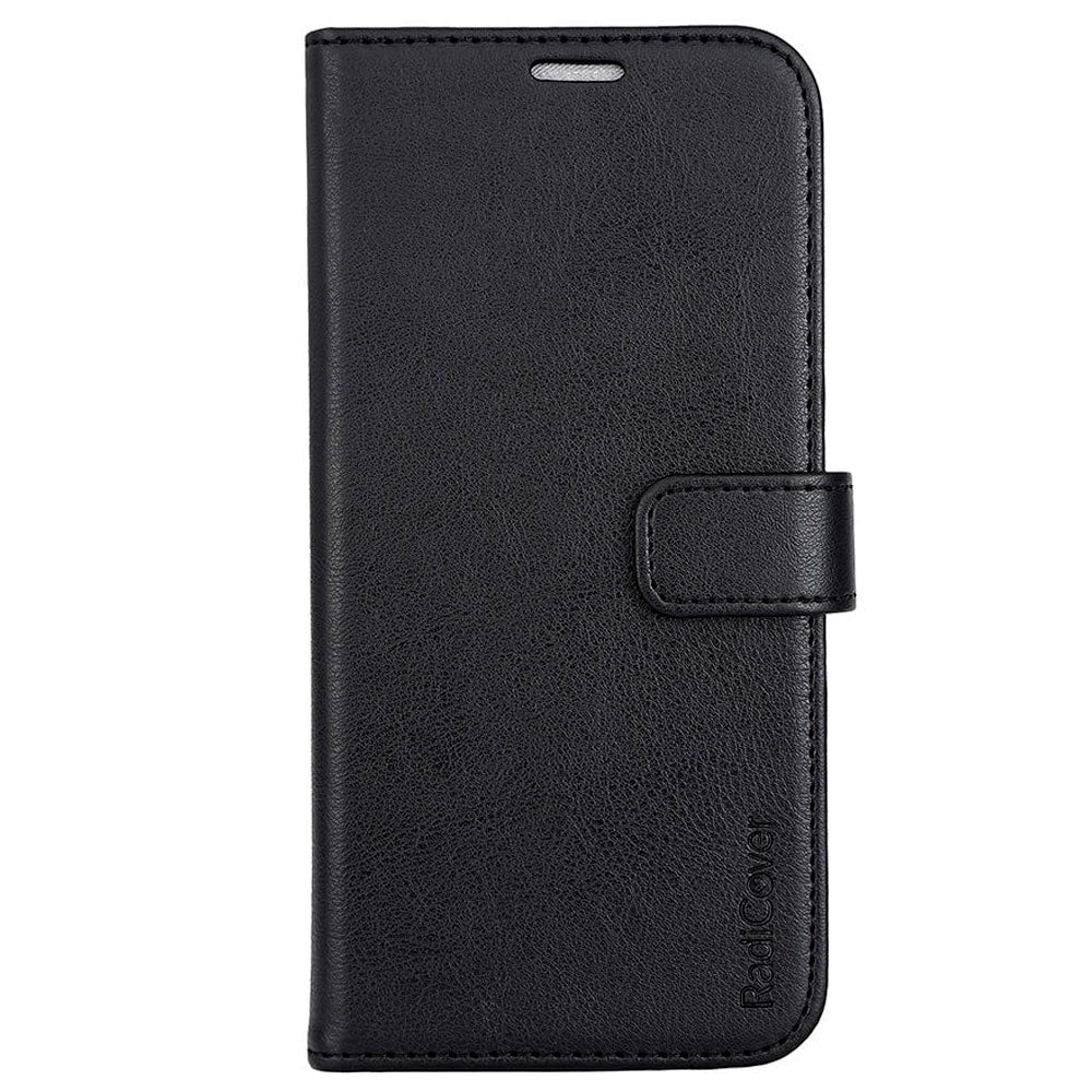 iPhone 15 Pro Max RadiCover Vegan Leather Flip-fodral - 86 % Strålningsskydd - MagSafe Kompatibel - Svart