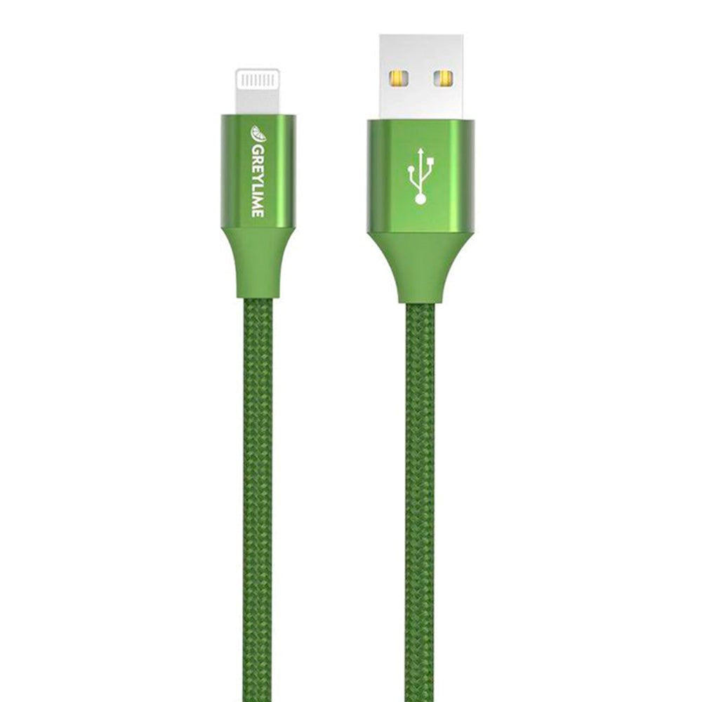 GreyLime flätade USB-A till Lightning Cable 2 m. - Grönt