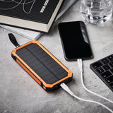 Lippa Solar Cell PowerBank 10.000 mAh 10.5W 2 X USB-A - Orange / Svart