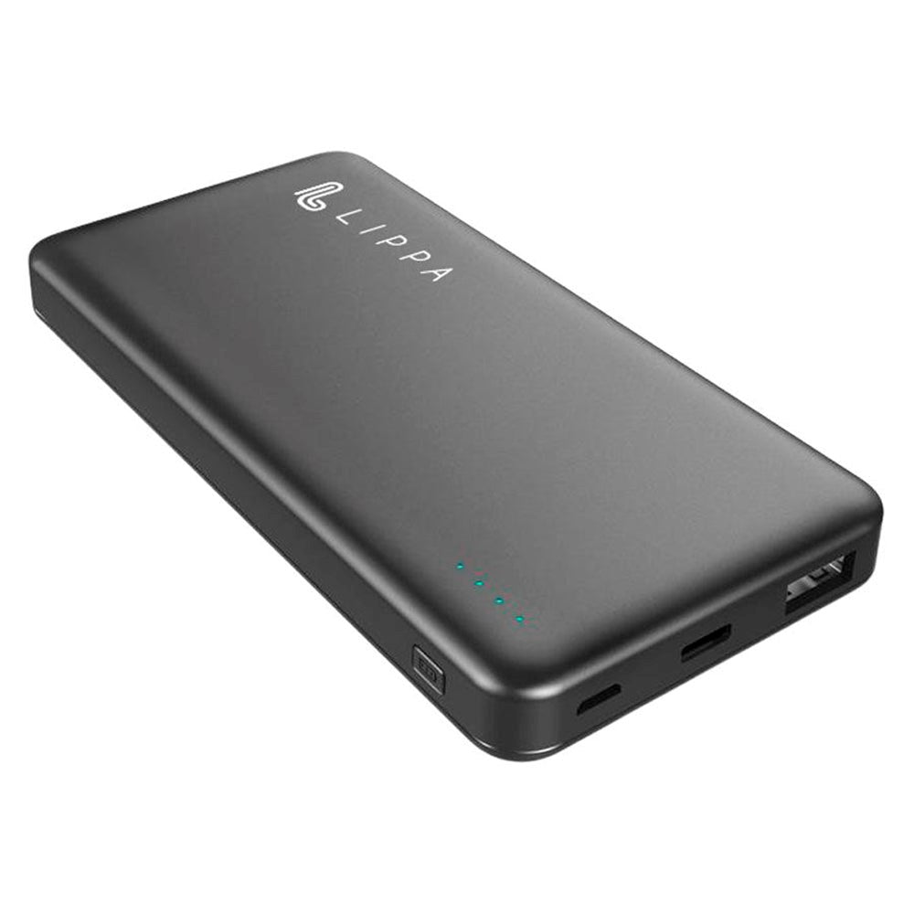 Lippa 18W Powerbank med USB-C & USB-A - 10 000 mAh - Svart