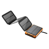 Lippa Foldable Solar PowerBank 10 000 mAh 10,5W 2 x USB-A med Ljus - Svart / Orange