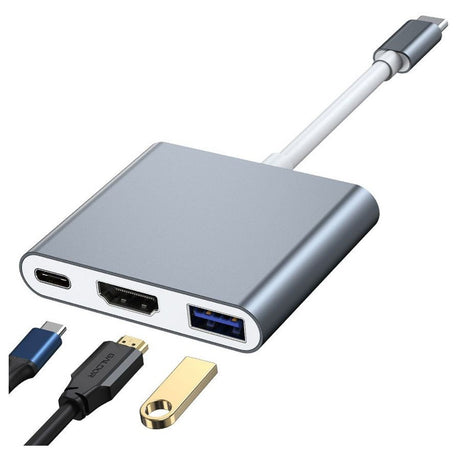 Lippa 3-i-1 60W Multiport USB-C Hub - Silver