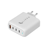 Lippa PD 100W Väggladdare GaN med 3 x USB-C & 1 x USB-A - Vit