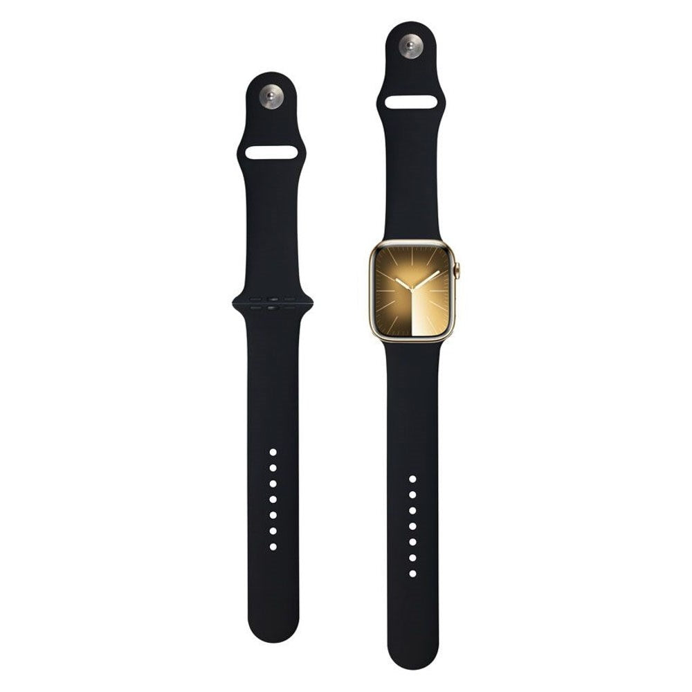 Apple Watch (42/44/SE/45/46/49mm) Lippa Silikon Rem - Svart