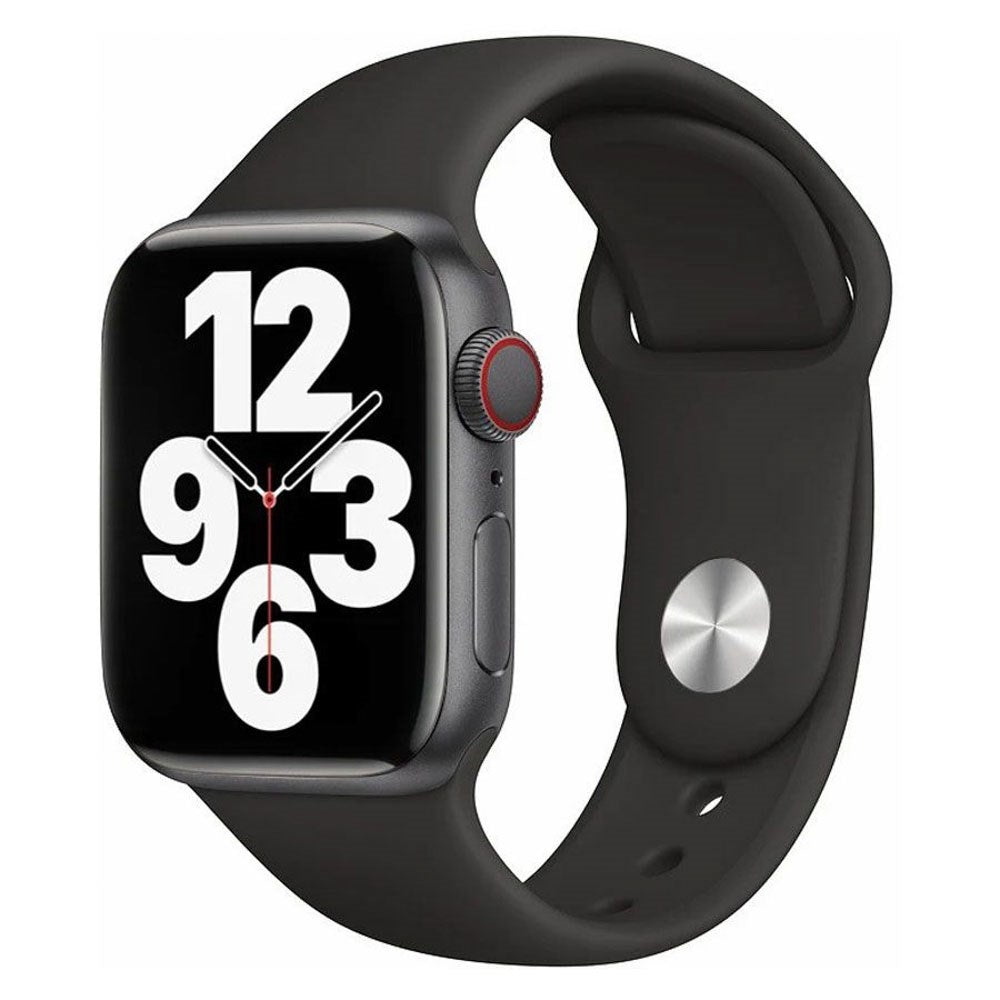 Apple Watch (42/44/SE/45/46/49mm) Lippa Silikon Rem - Svart