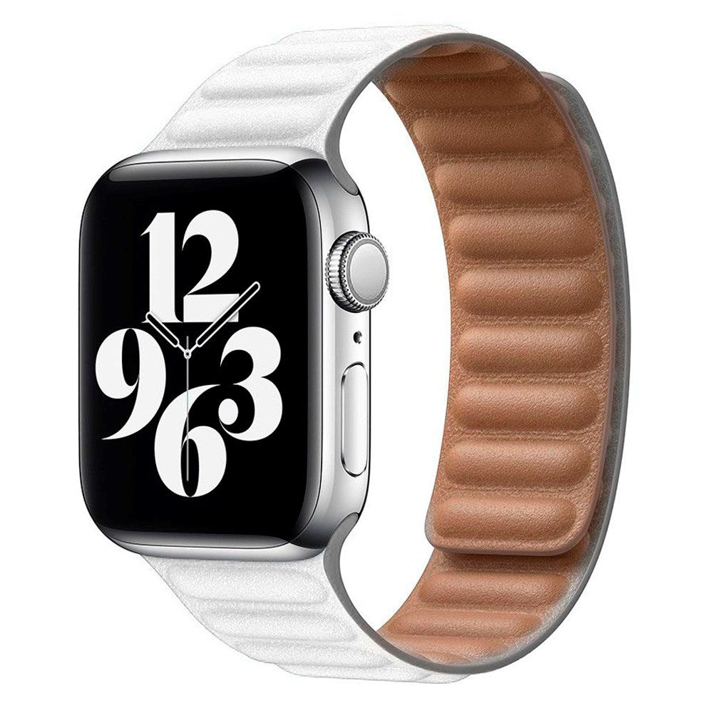 Lippa Apple Watch (38/40/SE/41/42mm) Magnetisk Läderrem - Vit