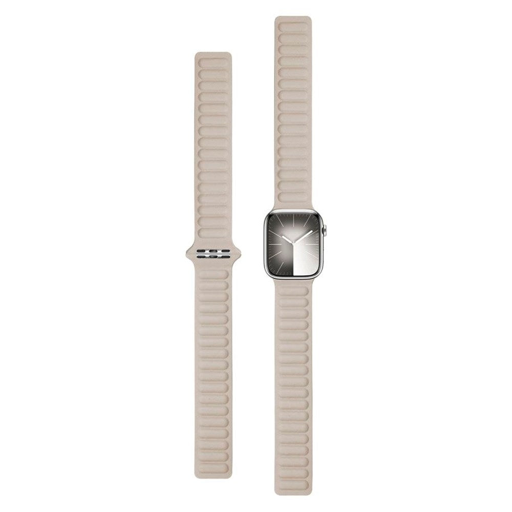 Lippa Apple Watch (38/40/SE/41/42mm) Magnetisk Läderrem - Beige