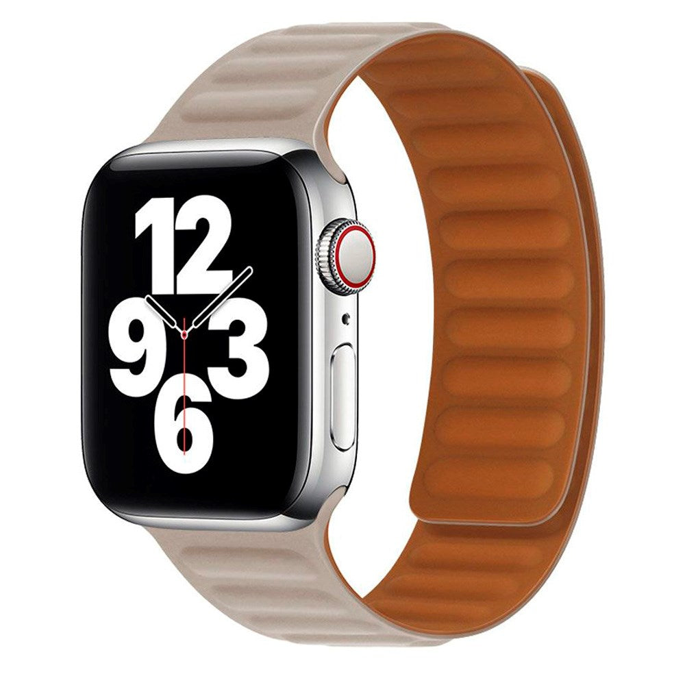 Lippa Apple Watch (38/40/SE/41/42mm) Magnetisk Läderrem - Beige