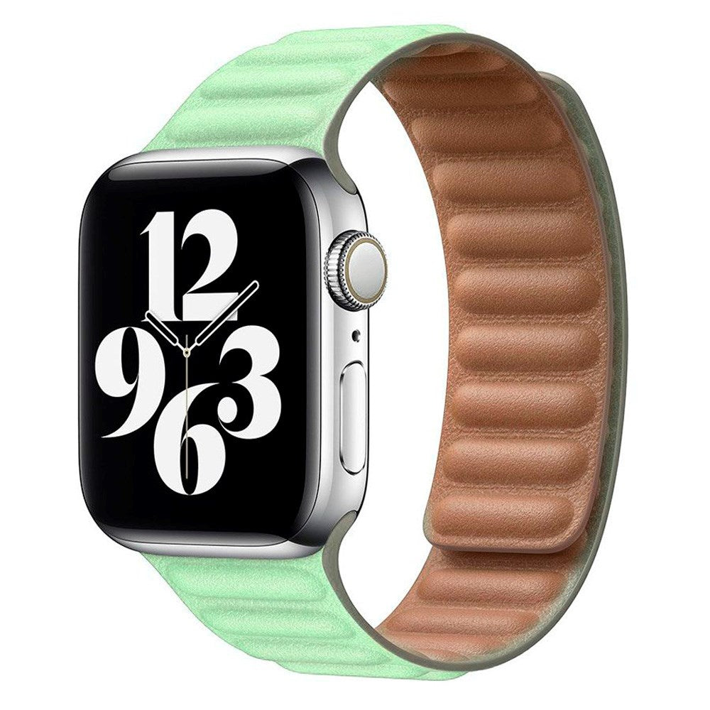 Lippa Apple Watch (38/40/SE/41/42mm) Magnetisk Läderrem - Turkos