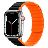 Lippa Apple Watch (38/40/SE/41/42mm) Magnetisk Silikon Multi Rem - Svart / Orange