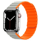 Lippa Apple Watch (38/40/SE/41/42mm) Magnetisk Silikon Multi Rem - Grå / Orange